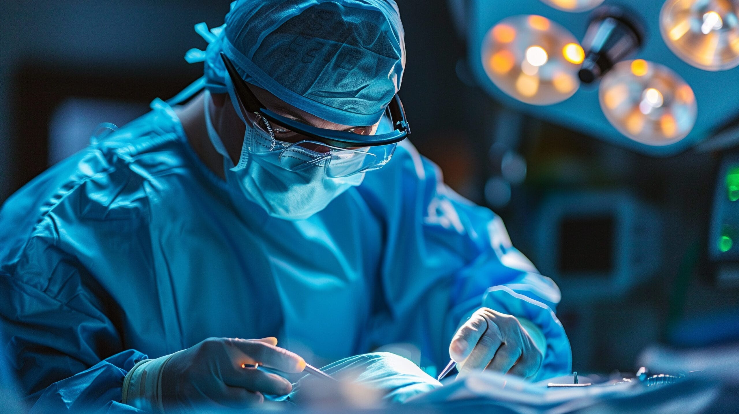 chirurg ogólny w trakcie operacji